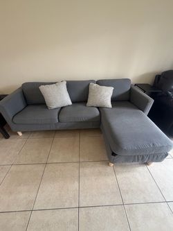 Gray Fabric Sectional Sofa with Chaise