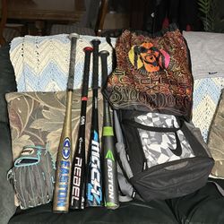 Baseball equipment and a snoop dog Bag