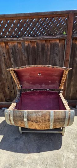 Custom rustic wine barrel ice chest