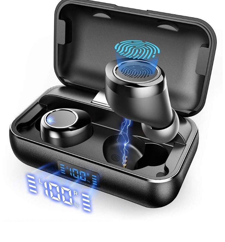 New bluetooth 5.0 earbuds with charging case 120H playtime IPX8 waterproof