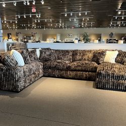 Brown 4PC Chaise Sectional Couch