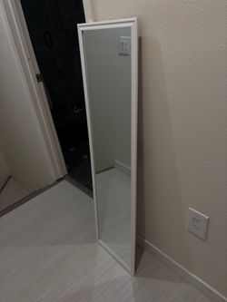 Tall Narrow Wall Mirror White Frame