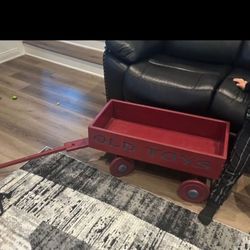 Wood Antique Toy Wagon Big 