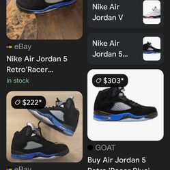 Jordan retro 5 size 8