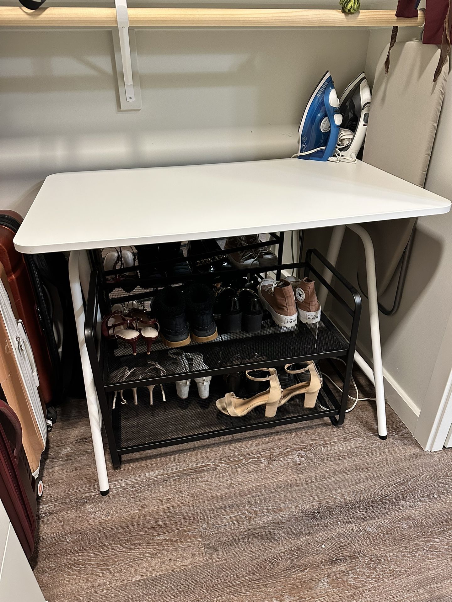adjustable height white table