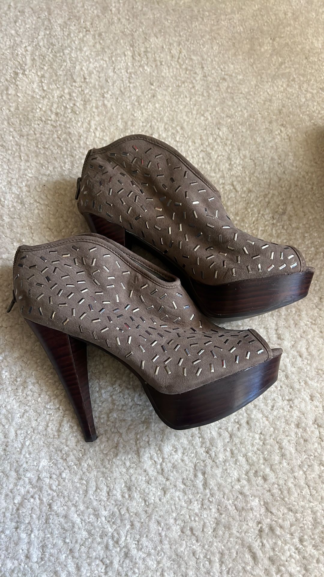 Carlos Santana Open Toe Booties - Size 8