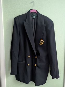 Lovely vintage dark navy blue Lauren Ralph Lauren Double-Breasted Blazer