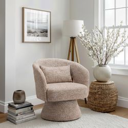 Liva Frosty Brown Swivel Chair