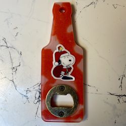Snoopy & Woodstock Christmas Resin Bottle Opener | Holiday Peanuts Collectible Bar Tool Gift