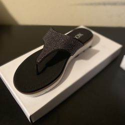 New XOXO Women’s Black Rhinestone Sandals, Sz 8