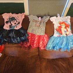 Disney Tulle skirt dress bundle Disney princess dream big Minnie mouse Ariel 4/5