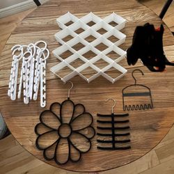 Variety Of Closet Space Saving Organizers Jewelry Scarf Hangers Honeycomb Drawer All For $10