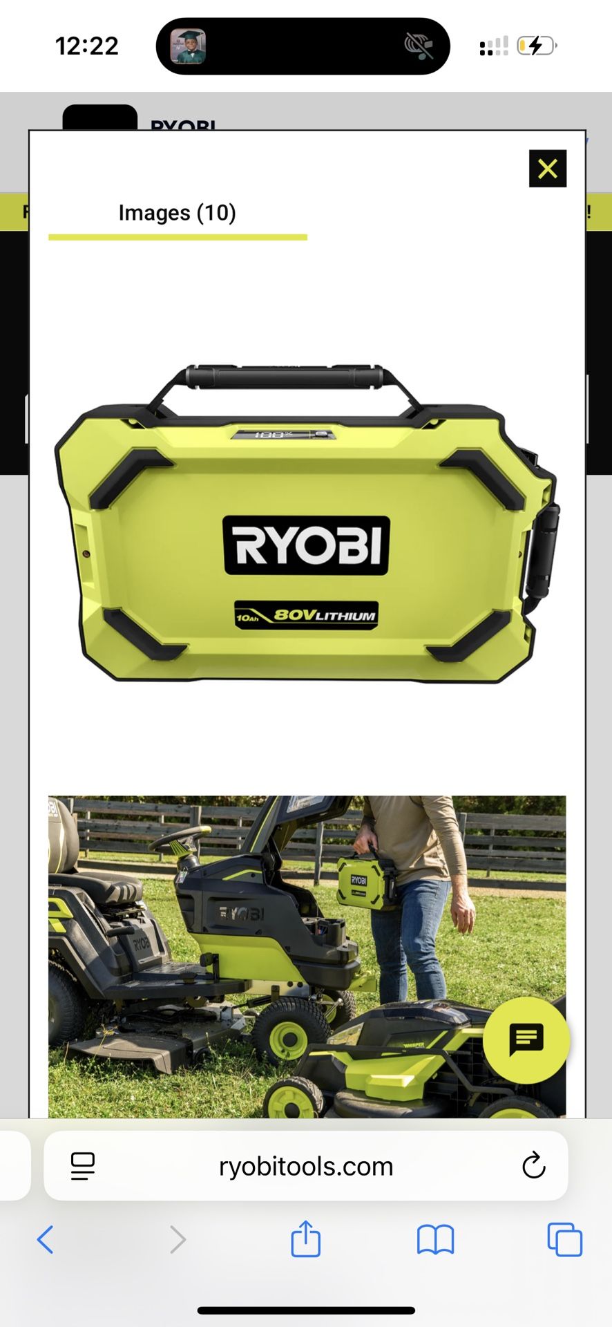 RYOBI 80v Lithium Battery