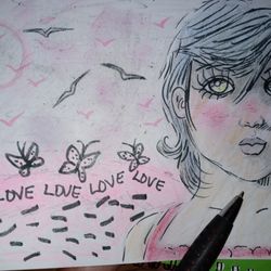 Oil Pastels Art 8x5 Inches On Paper Unframed