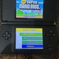 Nintendo DS Lite Charger and Stylus - Black With New Super Mario Game Handheld Video Gaming Game Console 