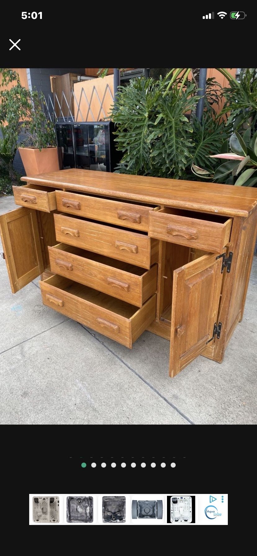 Well-Made, Awesome Farmhouse Styled Buffet Cabinet 63 Wide 21 Deep 36 Tall