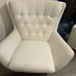 2 White Small Lounge Chair From Pottery Barn 