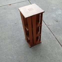 Vintage Napa Valley Wooden Swivel CD Holder Rack/ DVD/Cassette  Or VHS 