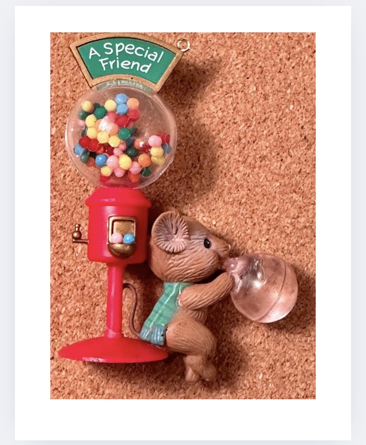 Vtg Mouse Blowing Bubble Gumball Coin Machine Figurine "Special Friend" 3.5” NWO