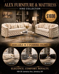 Tufted Velvet Sofa and Loveseat Set