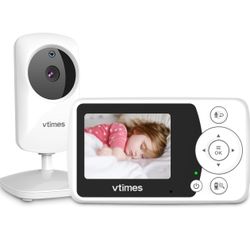 Baby Monitor with Camera and Audio, Video Baby Monitor No WiFi Night Vision 2.4"