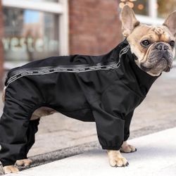Canada Pooch Slush Suit Size 26 Black Snow & Water-Resistant Dog Bodysuit NWT