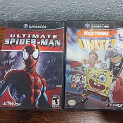 Nicktoons Unite + Spider-Man (Nintendo GameCube, 2005) ●Parts Only ●W/MANUAL 