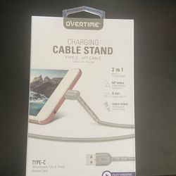 6ft 2 In 1 Phone Charging Cable / Stand Type C To Regular USB
