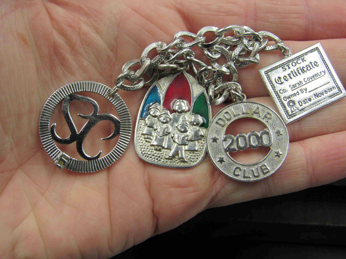 7" Sterling Silver Various Sarah Coventry 1970s Charms Bracelet Vintage

