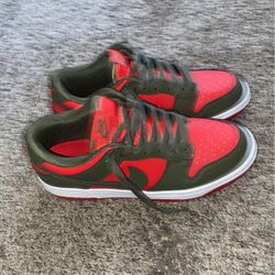 Red Khaki Dunks Brand New Size 9-9.5