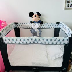 Ingenuity Smart and Simple Portable Playard with Changing Table, Play Pen, Bassinet for Infant & Storage Pockets, Easy to Fold - Nash