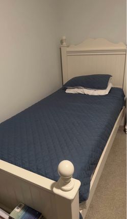 White Wood Twin Bed Frame