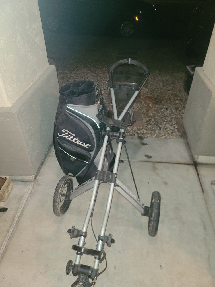 Golf Bag & Sun Mountain Speed Cart