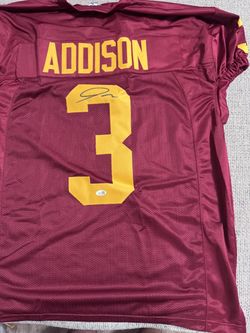 JORDAN ADDISON Signed Autograph Custom Jersey - Beckett Coa- USC Trojans