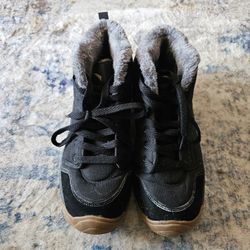 Men's Azooken Black Winter Boots Winter Trekking Snow Hiking, Men's US 9.5 Faux Fur