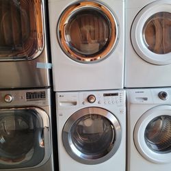 LG Front Load Washer And Stackable Gas Dryer Set 