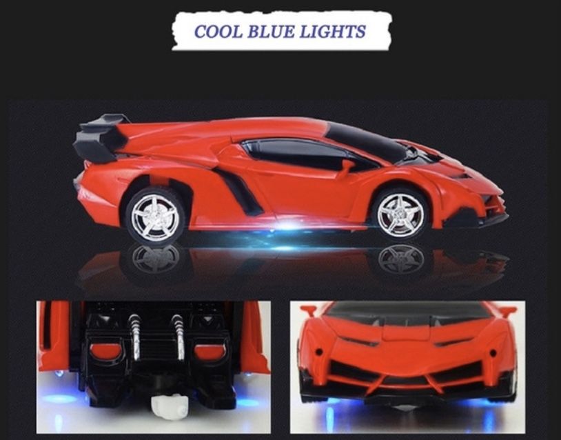 Boys Red Sports Car Lambo Transformer toy with remote control robot birthday hot wheels Christmas
