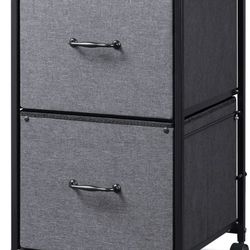 DEVAISE 2 Drawer Mobile File Cabinet (Rustic Brown)