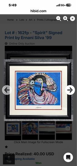 Ernani Silva Spirit 1999 Hand Signed Lithograph Framed Print Brazilian Fine Art