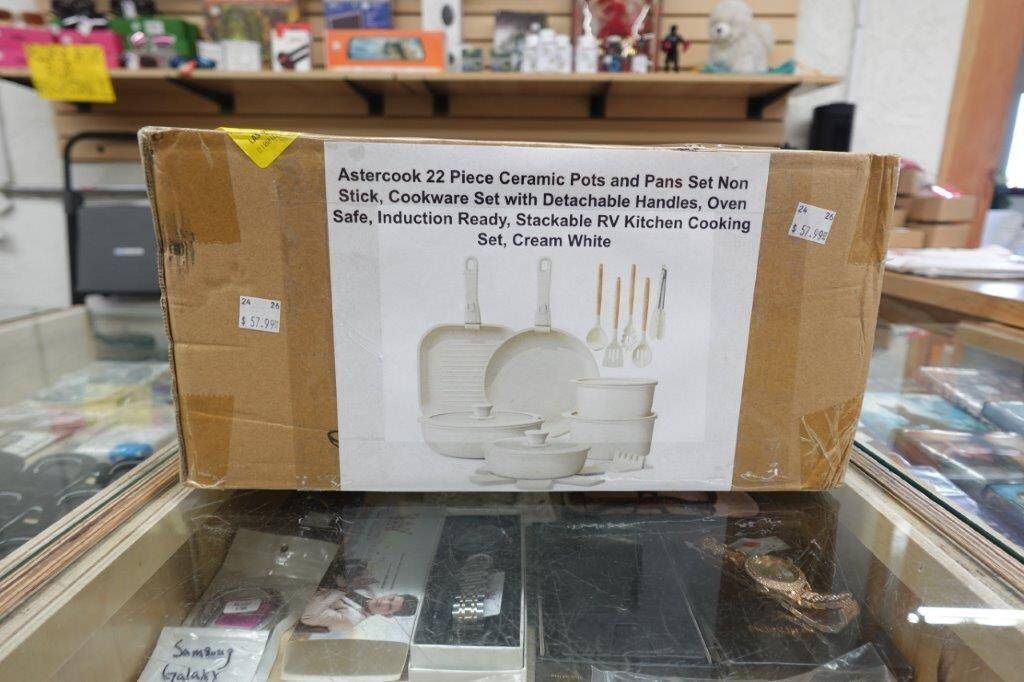 Astercook 22 Piece Ceramic Pots and Pans Set