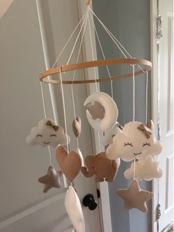Cloud crib mobile handmade