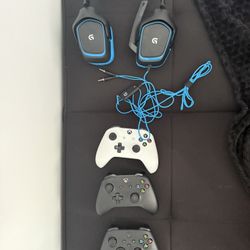 XBOX CONTROLLERS AND LOGICTECH GAMING HEADPHONES BUNDLE OR SEPARATELY
