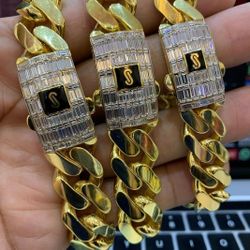 Monaco Set 14MM X 20 Inches 14K Gold Plated Does Not Loses Color