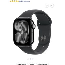 Apple Watch Series 11 (GPS) 42mm Jet Black Aluminum Case with Black Sport Band - M/L - Jet Black - (2025)