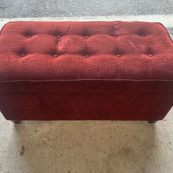 Red Storage Ottoman 