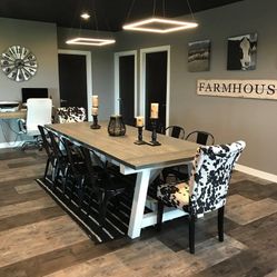 Custom Designed Farmhouse Dining Tables. 