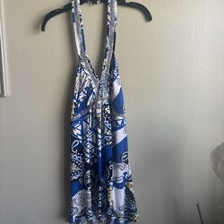 Backless Halter Patterned XL Top