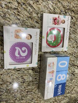 Baby’s first stickers and blocks