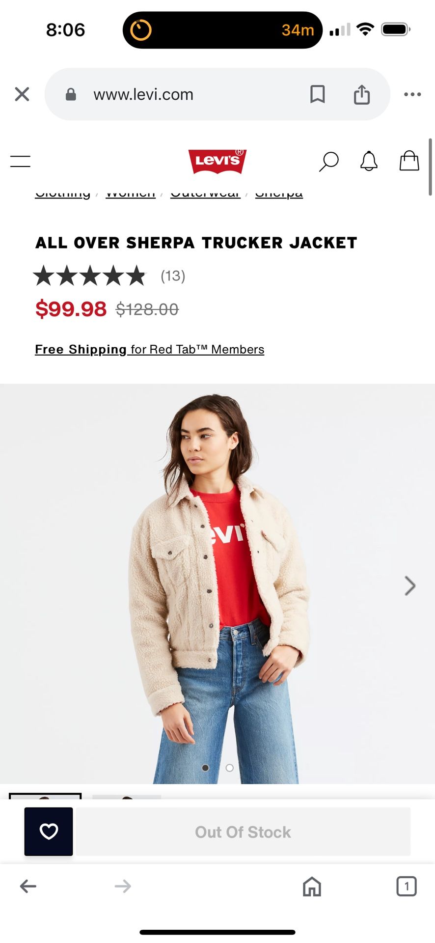 Women’s Levi’s Sherpa Jacket