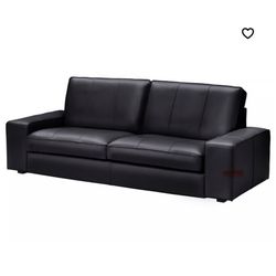 Dark Brown Leather Sofa Kivik IKEA 